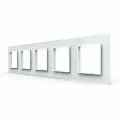Рамка для розетки 5 постов, цвет белый, стекло LIVOLO ORIGINAL