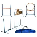 Набор для аджилити для собак в помещении, (барьер, барьер-шина, вертикальные стойки, квадрат,