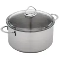 Кастрюля ВСМПО-посуда 5,0 л Гурман-Стекло из нержавеющей стали AISI304L с тройным дном