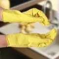 Перчатки хозяйственные Доляна, размер M, ХБ напыление, латексные, цвет жёлтый