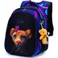 Рюкзак школьный для девочки 17 л для начальной школы с анатомической спинкой SkyName (СкайНейм), с мишкой