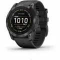 Спортивные часы Garmin EPIX Pro (Gen 2) Sapphire Edition 51 мм, титановый угольно-серый, DLC, черный силиконовый ремешок