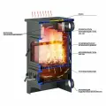 Печь-Камин везувий ПК-01 (270) с плитой красн. 9 кВт (150 м3) 115 мм диаметр дымохода: 115 мм