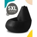 Кресло мешок MyPuff, бескаркасное кресло, пуфик мешок, размер 5XL, оксфорд, черный