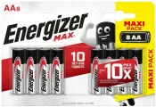 Батарейка LR6 AA ENERGIZER MAX ALKALAINE (до 2033 года) (упаковка 8 штук)
