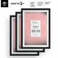 Большие багетные рамки 50х70 см черные, (28 мм ширина багета!) / В подарочной упаковке (гарантия целости!), рама для алмазной мозаики, картины, постера, вышивки, фотографии, Рамки Белогорья, 3 шт.