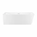 Пристенная угловая ванна акриловая 170 х 78 см Wellsee Bromance 23160404R в наборе 4 в 1: асимметричная ванна белый глянец (левый разворот), ножки, экран, слив-перелив