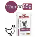 Royal Canin Renal With Chicken влажный корм для взрослых кошек для поддержания функции почек с курицей, кусочки в соусе, в паучах - 85 г x 12 шт.
