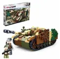 Конструктор Рыжий кот пластмассовый, Sluban Армия Камуфляжный танк, 524 деталей