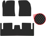 Автомобильные коврики EVA для Citroen C4 Picasso II Grand (2013-2018), чёрные с чёрным кантом, ячейка - ромб