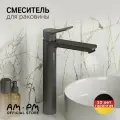 Смеситель для накладной раковины AM.PM Brava, высокий излив 231, латунь, черный