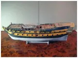 Английский 50-пушечный корабль HMS Leopard, модель из бумаги, М.1:100