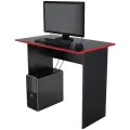 Стол письменный для школьника, компьютерный Ascetic 900, 90х54х73.2 см, черный/красный