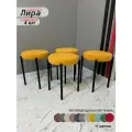 Мягкий табурет Лира Yellow для кухни, черные ноги (Комплект из 4шт.)