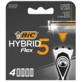 Сменные кассеты для мужской бритвы, BIC Hybrid 5 Flex, 4 шт