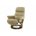 Кресло реклайнер FALTO Rio (встроенная подножка, искусственный нубук, бежевый)