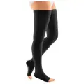 Компрессионные чулки mediven plus 1 класс, с открытым носком 108 Medi, 3, Черный, Стандартная, силиконовая резинка
