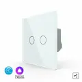 Умный выключатель сенсорный двухклавишный протокол EC, 1 пост, цвет белый LIVOLO ORIGINAL