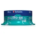 Оптический диск Verbatim DVD-RW 4.7GB 4X SERL Matt Silver, Spindle, 25 шт