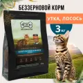 GINA Elite Беззерновой Утка и Лосось сухой Супер-Премиум корм для кошек 3 кг