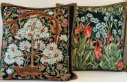 Гобелен, комплект декоративных наволочек из 2-х штук 45х45 см / Тюльпаны и Хризантемы У. Моррис