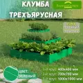 Парники Сибири/Клумба трехъярусная Квадратный каскад угловой-3 из ПВХ, пластика, Цвет: Зеленый