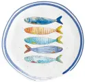 Тарелка закусочная, 21 см, фарфор P, белая, с синим кантом, Рыбы, Bord de mer