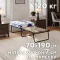 Раскладушка взрослая на ламелях с матрасом 7см/70 х190см/ до 120кг