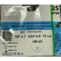 МОНОФИЛ мононить Полипропилен, USP 6-0 (МР 0,7) синяя 75 см, с иглой Колющая HR-20, (25 шт/уп), шовный хирургический материал Линтекс (Россия)