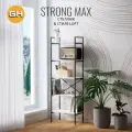 Стеллаж STRONG MAX loft, светло-серый, металлический напольный с 5 деревянными полками из ЛДСП, 60.5х35х181 см, гростат