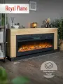 Камин электрический напольный Royal Flame BERGEN 60 дуб галифакс c очагом Vision 60 LOG, с эффектом реального пламени, звуком и обогревом 1,5 кВт