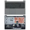 Клавиатура для Lenovo IdeaPad S145-15IKB черная с серым топкейсом