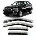 Хромированные дефлекторы боковых стекол Cobra Tuning на BMW X5 (F15) 3 lll 5d 2013-2018 - Хром ветровики боковых окон для БМВ Х5 (Ф15) 3, lll 5 дверный 2013-2018