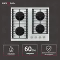 Газовая варочная панель Krona HAGEL 60 WH 59 см, 4 конфорки электроподжиг газконтроль, белый