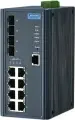 AdvanTech EKI-7712E-4F-AE Управляемый коммутатор Ethernet, 8 портов RJ-45, 4 порта Gigabit SFP, металлический корпус, IP30
