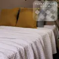 Плед 220х240, вязаный, Warm Whiff, белый, хлопок 100%, покрывало на кровать, на диван, на кресло, большой