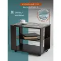 Стол журнальный Мебелик с стеклянной столешницей и полкой на колесиках BeautyStyle 5 цвет венге/Luminar 129
