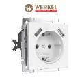 Встраиваемая розетка с заземлением, шторками и USBх2 Werkel W1171561 белый матовый IP20