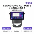 Магнитола TS18 4-64 Гб Android для SsangYong Actyon 2 New (Рестайлинг) / Korando 3 (2013-2017) / Автомагнитола Андроид Саньенг Актион, Корандо