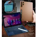 Планшет с клавиатурой 10.1 дюйма, планшет с сим картой, 6 GB RAM, 128 GB ROM, Android 12, 3000x1440, bluetooth, wifi, LTE, русская клавиатура, золотой