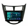 Магнитола Hyundai Solaris черный 1/1 рест 2010-2017, 4/64ГБ, c крутилками / Хендай Солярис + Переходная рамка / андроид магнитола