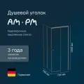 Душевое ограждение 80x80 AM.PM X-Joy, без поддона, профиль черный матовый, стекло прозрачное