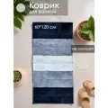 Ковер в ванную противоскользящий Homy Mood 60х120 см, коврик для ванной и туалета нескользящий, серый, полосатый
