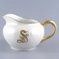 Винтажный сливочник c монограммой S. Фарфор, золочение. США, вторая половина ХХ века.