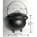 Фаза луны ведьмин железный горшок для сжигания благовоний с ручкой-крышкой