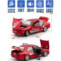 Машинка BMW M3 Coca-Cola 1988 БМВ металлическая инерционная 21 см откр. двери, капот, багажник, поворачиваются колеса, складываются зеркала, свет и звук