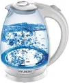 Чайник электрический Hyundai HYK-G2409 белый/серебристый, стекло
