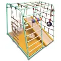 Детский спортивный комплекс напольный для дома Вертикаль Весёлый Малыш MAXI, горка мягкий бортик, изумрудный