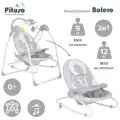 Электрокачели для новорожденного Pituso Bolero grey, шезлонг 2 в 1 на пульте, серый