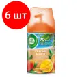 Комплект 6 штук, Баллон сменный для автоосвежителя Air Wick Тропич. фантаз: Спел манго, 250мл